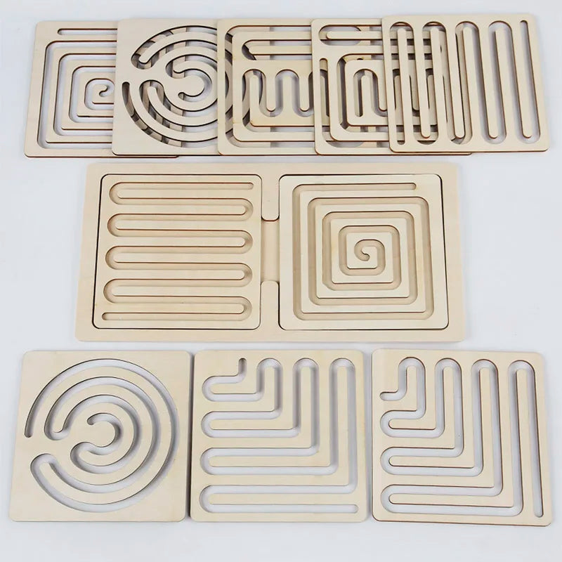 Montessori Wooden Left Right Brain Puzzle To