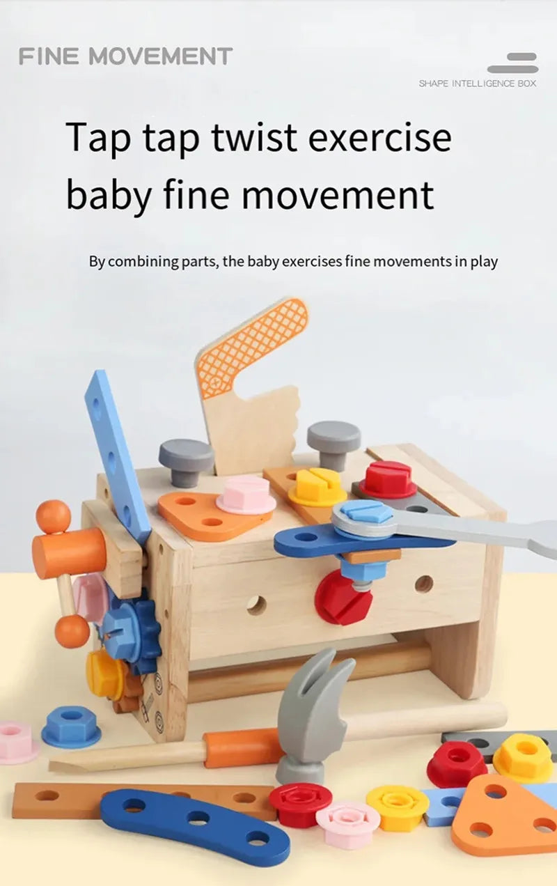 Wooden Tool Set for Kids - Montessori Educational STEM Construction Toy