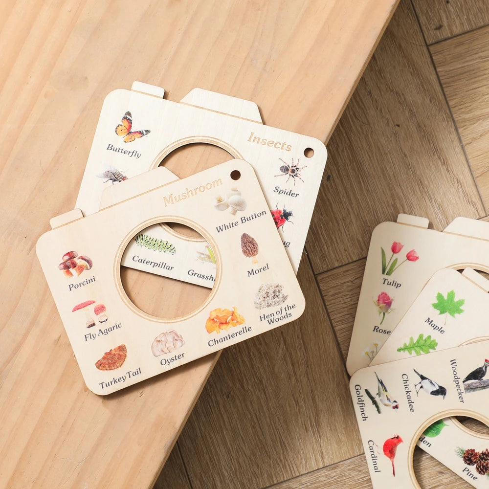 Montessori Wooden Cognitive Puzzle Book Toy for Babies & Kids