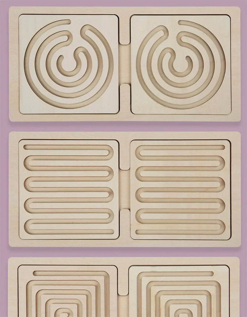 Montessori Wooden Left Right Brain Puzzle To