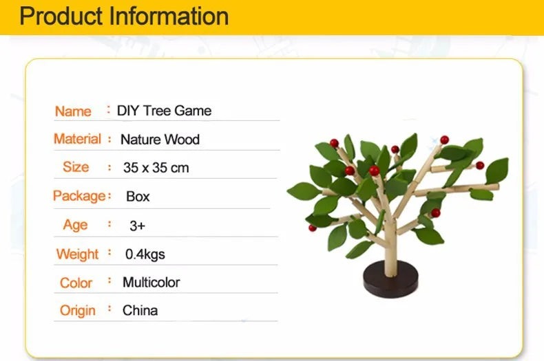 Wooden 3D Tree Model Puzzle - Montessori Educational Toy