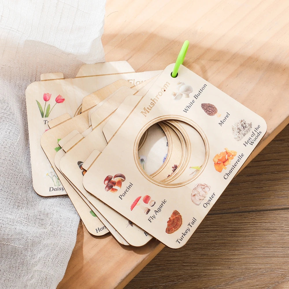 Montessori Wooden Cognitive Puzzle Book Toy for Babies & Kids