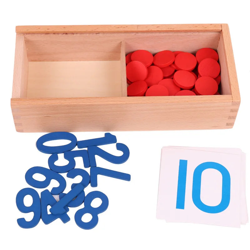 Montessori Wooden Cognitive Digital Card Puzzle