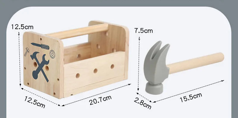 Wooden Tool Set for Kids - Montessori Educational STEM Construction Toy