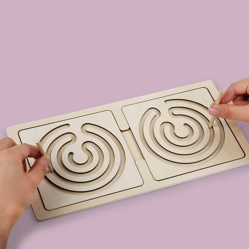 Montessori Wooden Left Right Brain Puzzle To