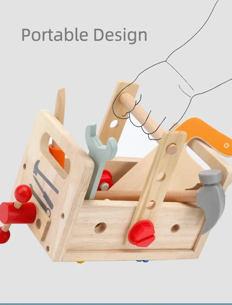 Wooden Tool Set for Kids - Montessori Educational STEM Construction Toy