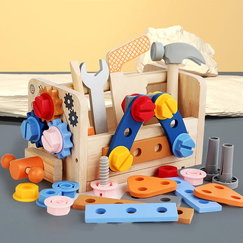 Wooden Tool Set for Kids - Montessori Educational STEM Construction Toy