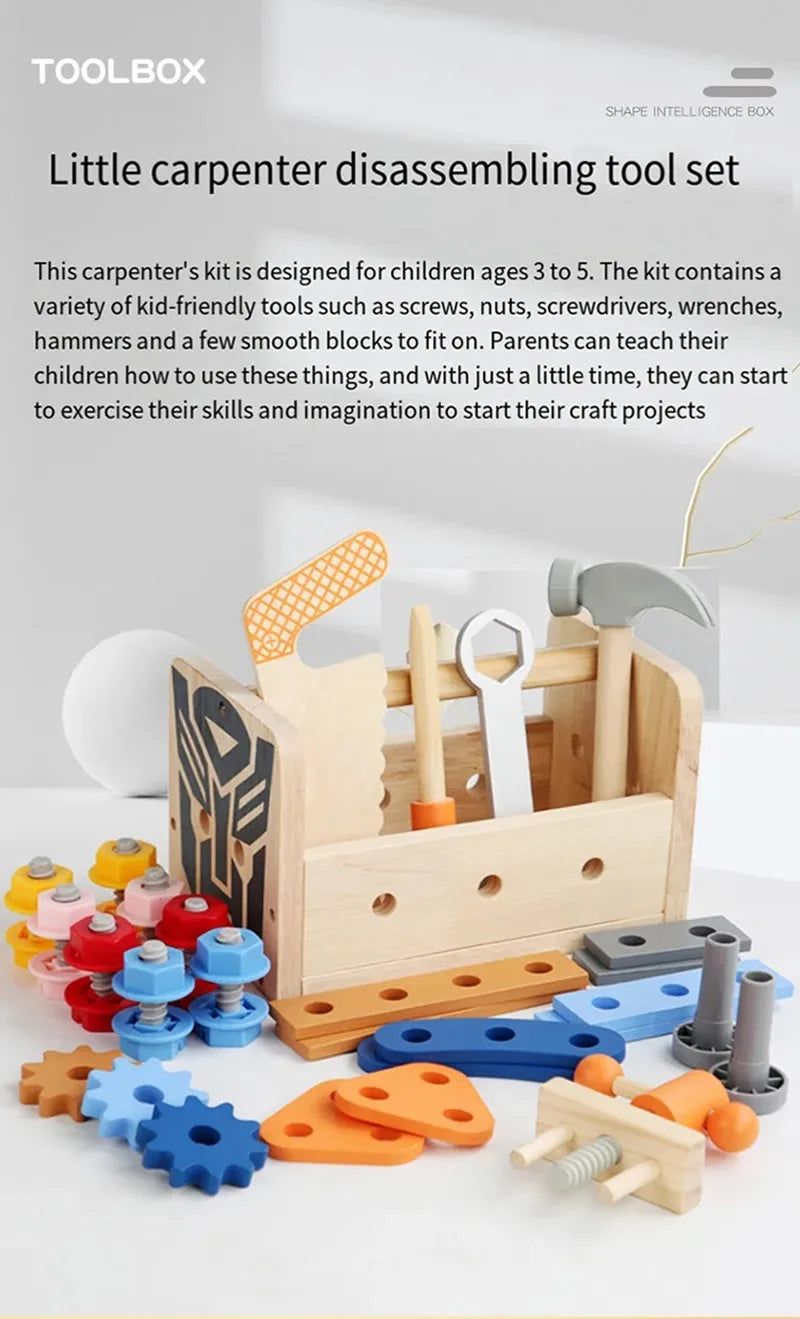 Wooden Tool Set for Kids - Montessori Educational STEM Construction Toy