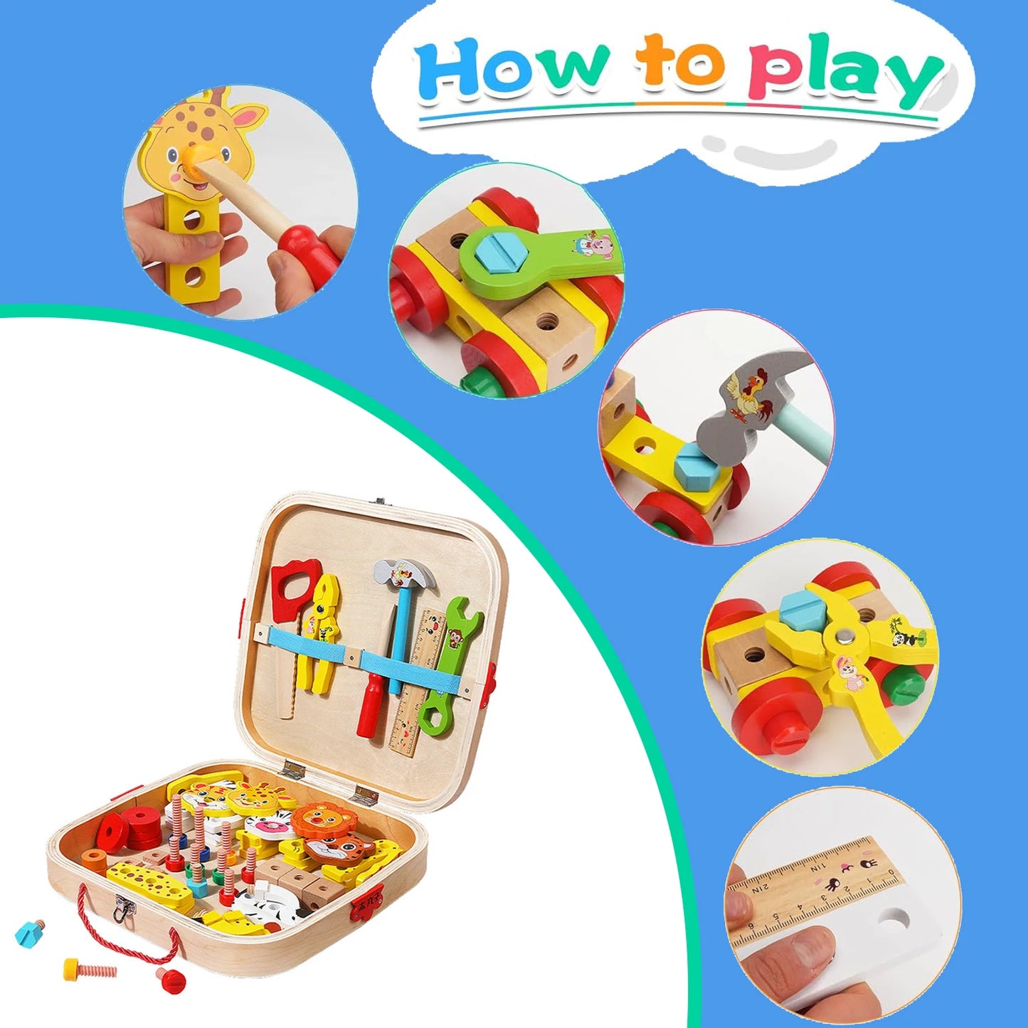 Montessori Educational Simulated Carpenter Repair Tools Set