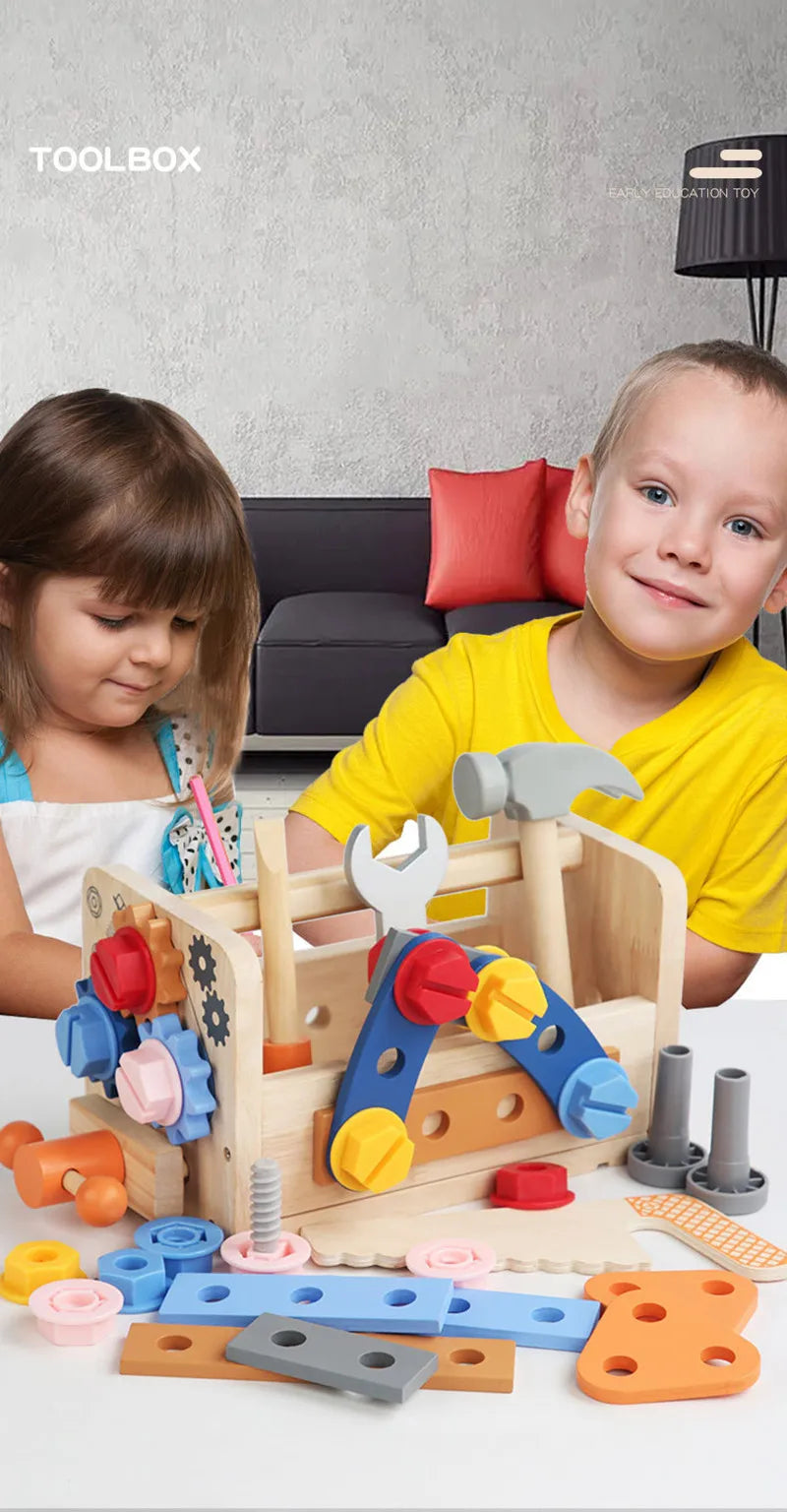 Wooden Tool Set for Kids - Montessori Educational STEM Construction Toy