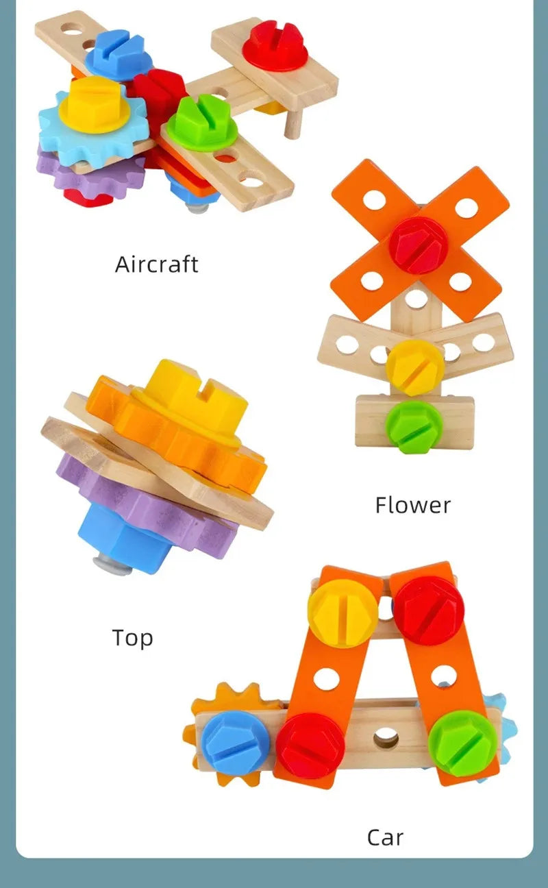 Wooden Tool Set for Kids - Montessori Educational STEM Construction Toy