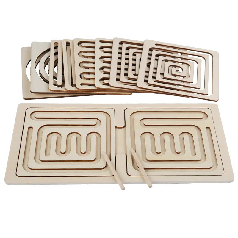 Montessori Wooden Left Right Brain Puzzle To