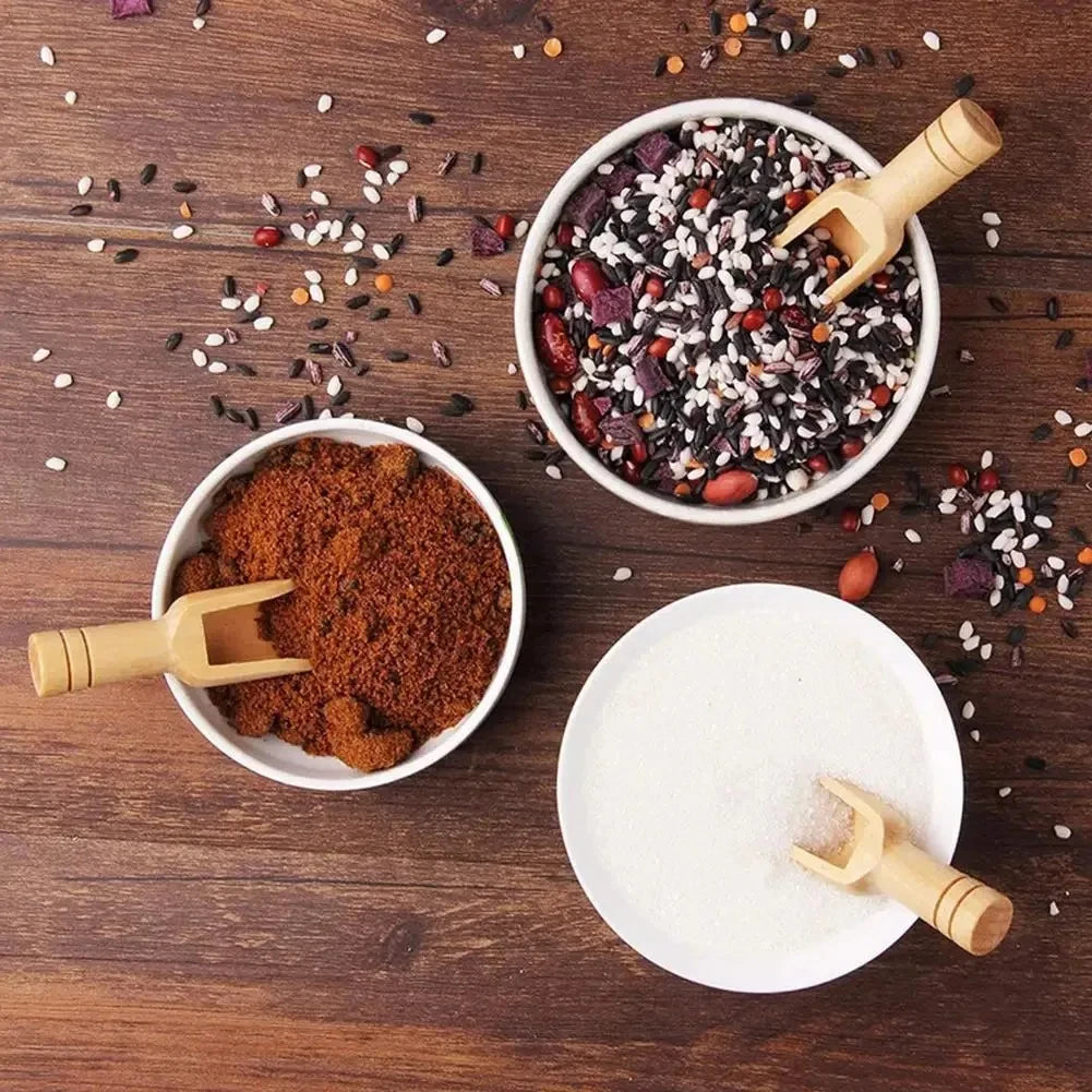 Mini Wooden Scoops - Versatile Small Spoons for Kitchen & Bath