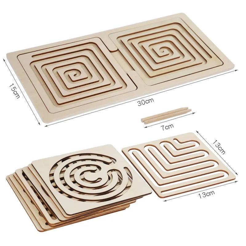 Montessori Wooden Left Right Brain Puzzle To