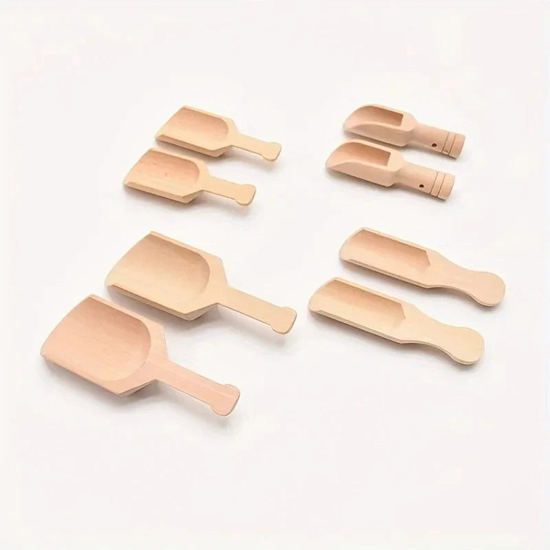 Mini Wooden Scoops - Versatile Small Spoons for Kitchen & Bath