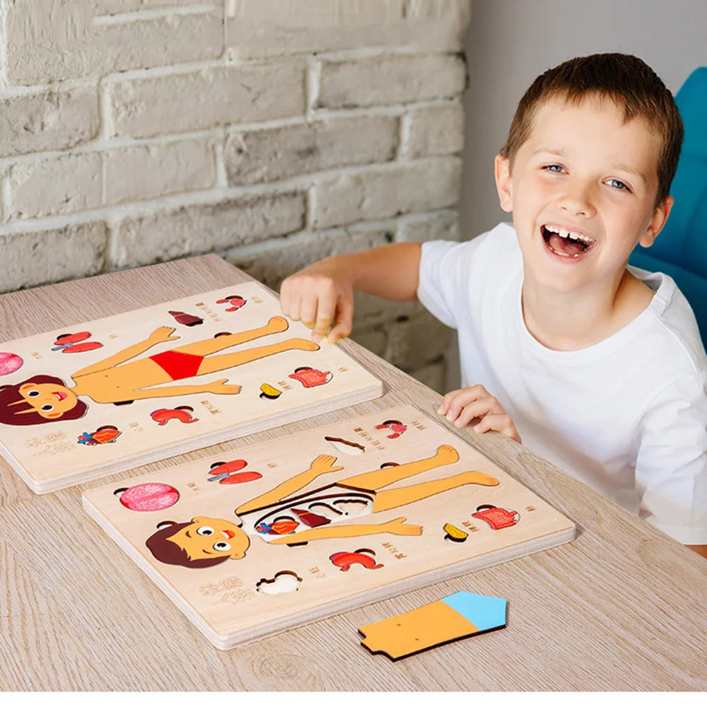 Montessori Wooden Human Body Organs Puzzle