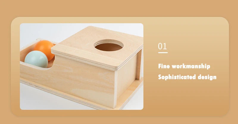 Montessori Wooden Toy Set - Object Permanence & Hammer Box