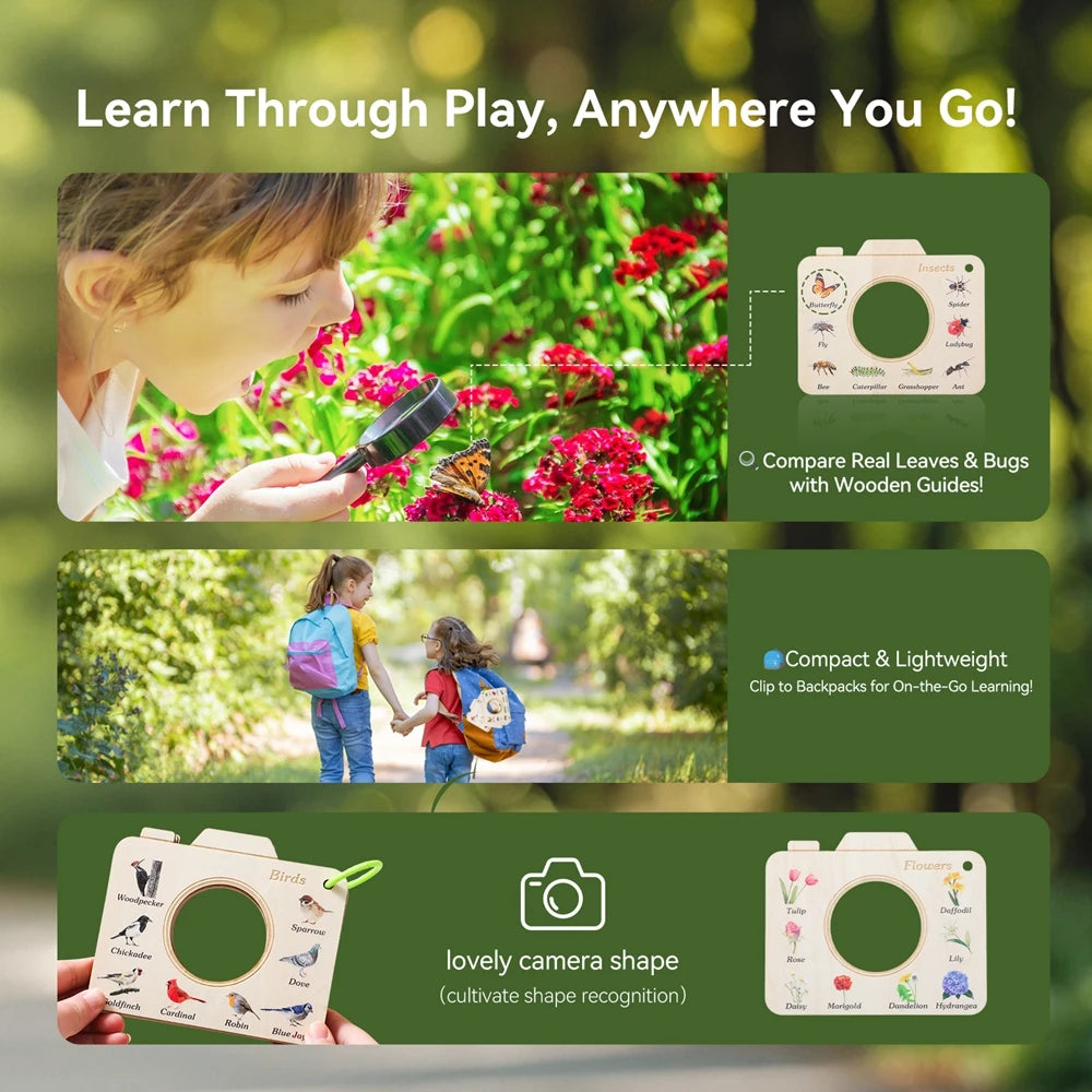 Montessori Wooden Cognitive Puzzle Book Toy for Babies & Kids