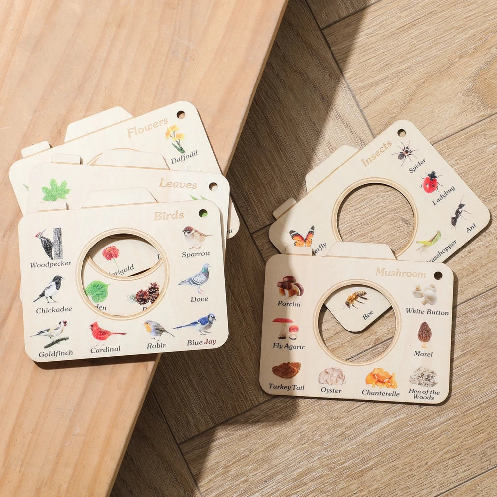 Montessori Wooden Cognitive Puzzle Book Toy for Babies & Kids