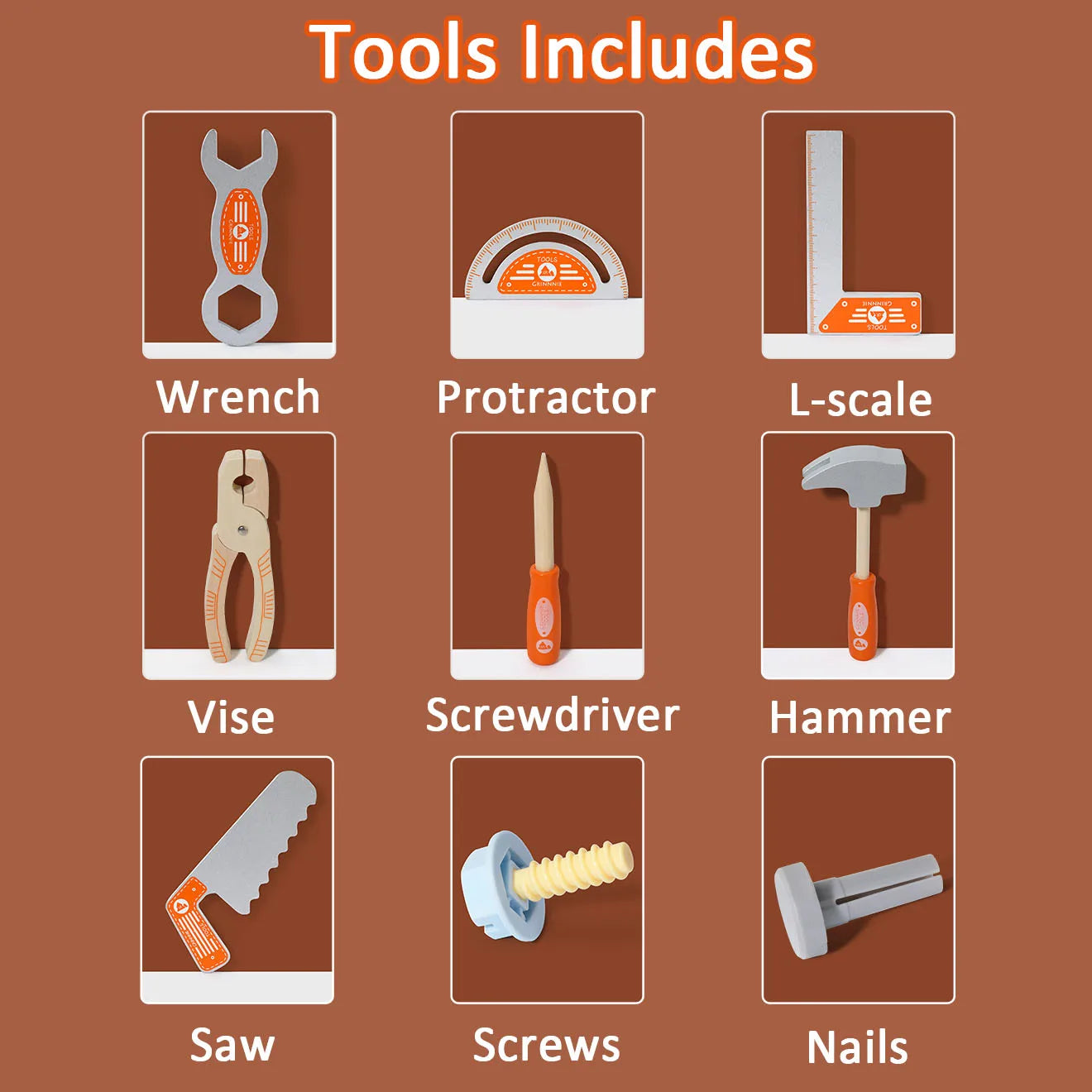 Montessori Educational Simulated Carpenter Repair Tools Set