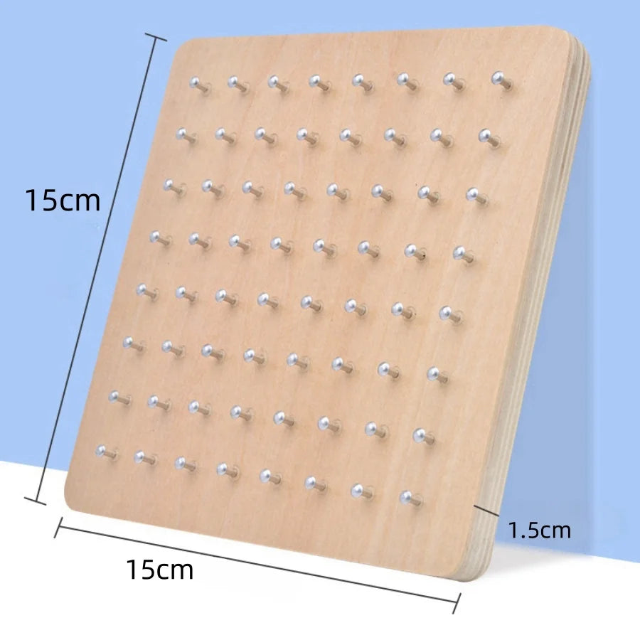 Montessori Creative Teaching Tool Small Nail Board Puzzle - Geometric Shape and Color Cognition