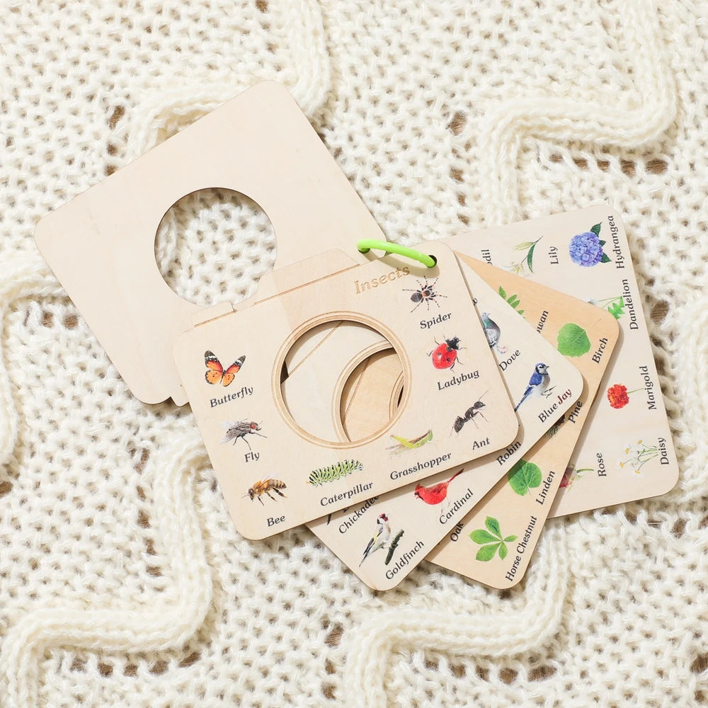 Montessori Wooden Cognitive Puzzle Book Toy for Babies & Kids