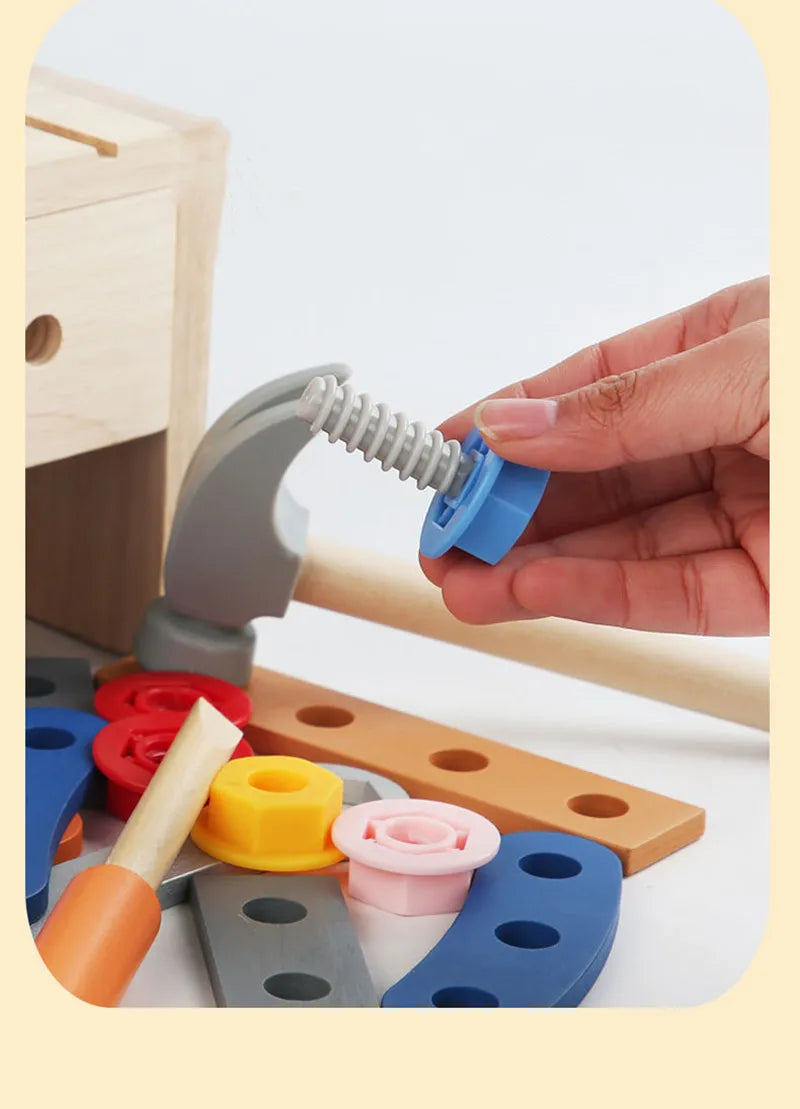 Wooden Tool Set for Kids - Montessori Educational STEM Construction Toy