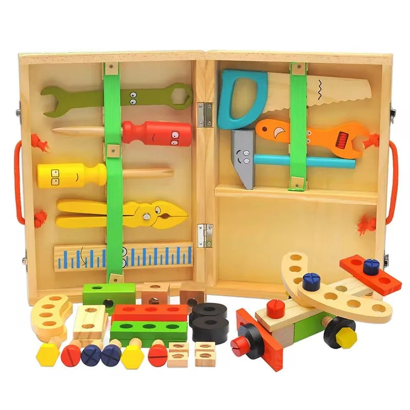 Wooden Tool Set for Kids - Montessori Educational STEM Construction Toy