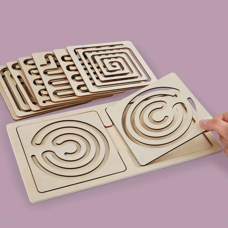 Montessori Wooden Left Right Brain Puzzle To