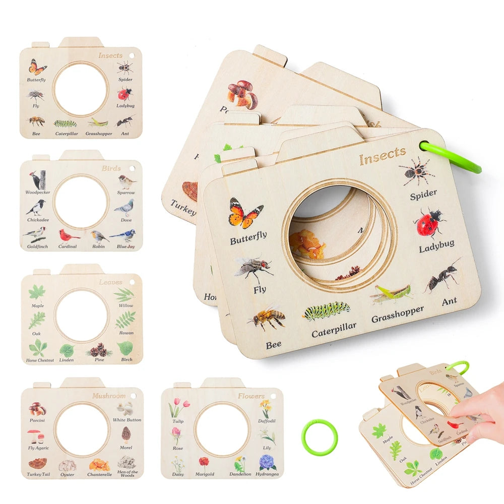 Montessori Wooden Cognitive Puzzle Book Toy for Babies & Kids
