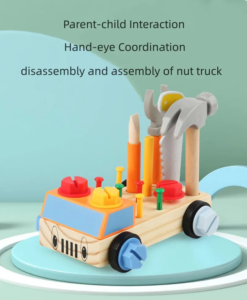Wooden Tool Set for Kids - Montessori Educational STEM Construction Toy