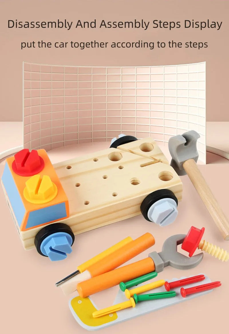 Wooden Tool Set for Kids - Montessori Educational STEM Construction Toy