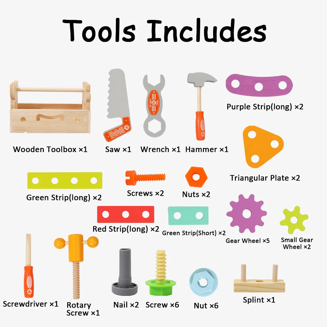 Montessori Educational Simulated Carpenter Repair Tools Set