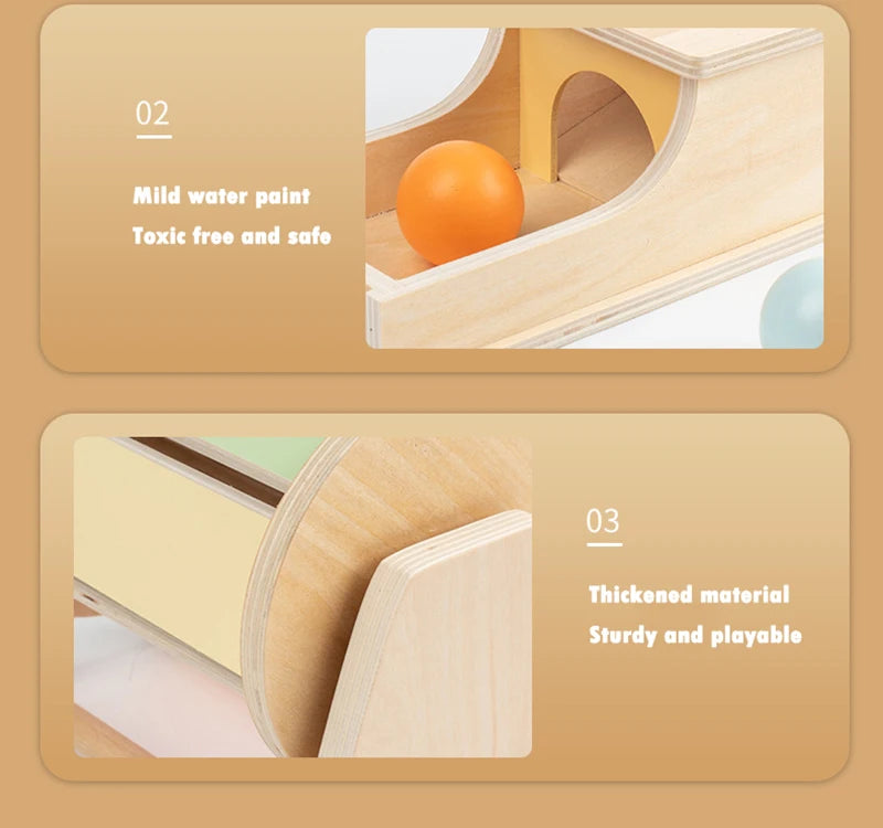 Montessori Wooden Toy Set - Object Permanence & Hammer Box