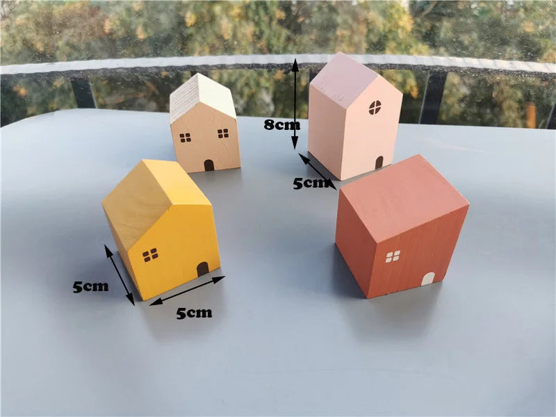 Montessori Wooden Stacking Blocks Pastel Nordic Forest Set