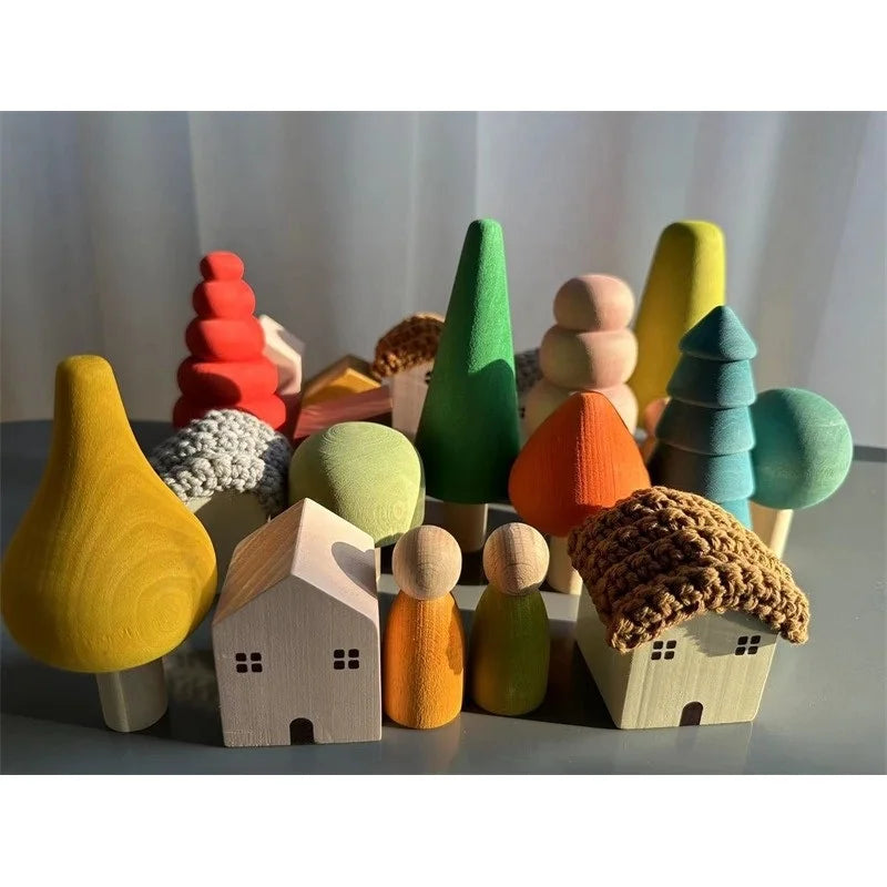 Pastel Nordic Wooden Building & Stacking Set