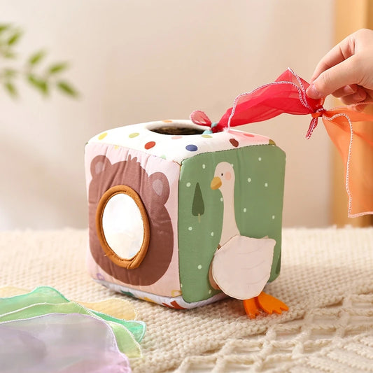 Baby Goose Cotton Tissue Box Busy Game