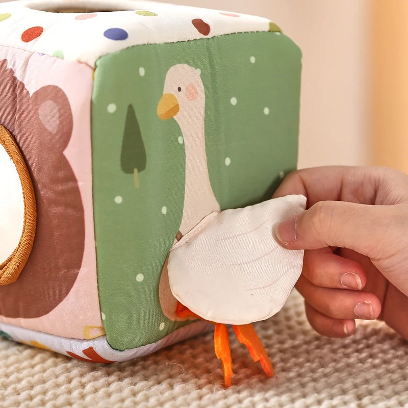 Baby Goose Cotton Tissue Box Busy Game
