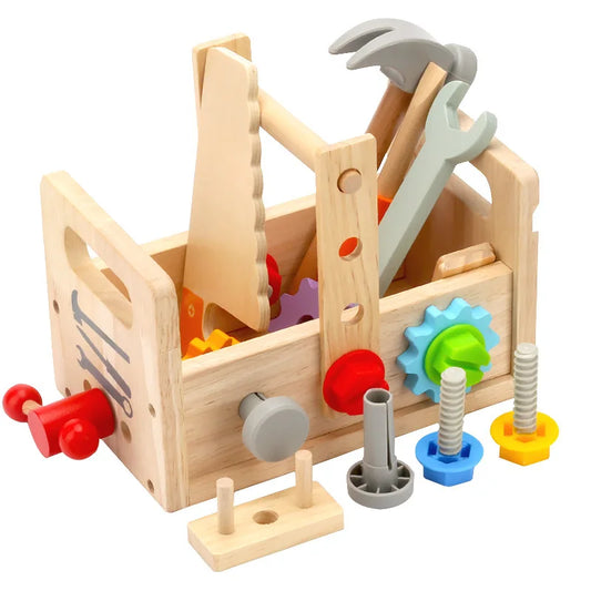 Wooden Tool Set for Kids - Montessori Educational STEM Construction Toy