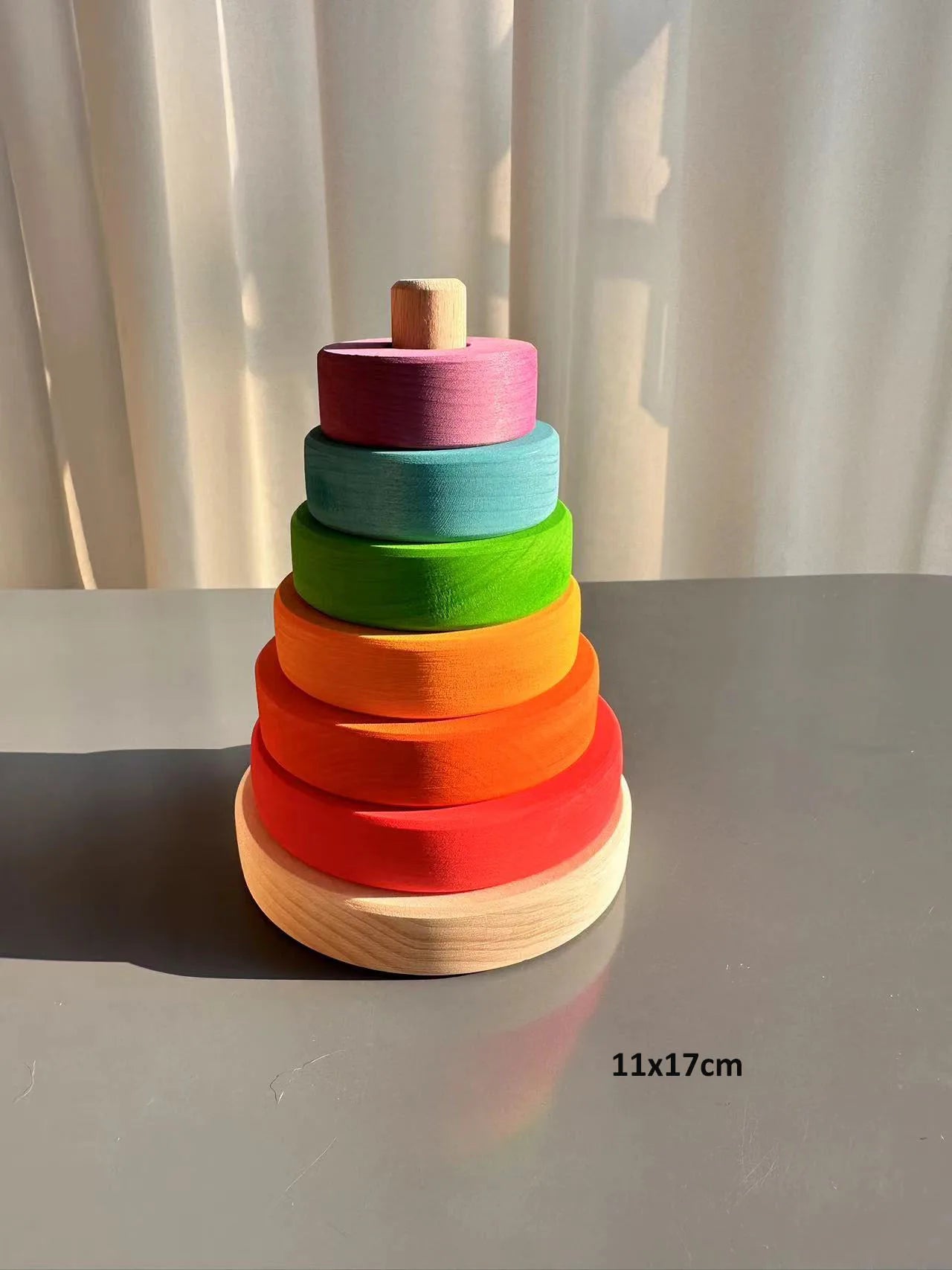 Montessori Wooden Stacking Blocks Pastel Nordic Forest Set