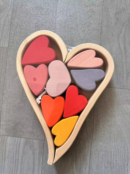 Montessori Rainbow Arch Stacking Building Set - Natural Wood Toy