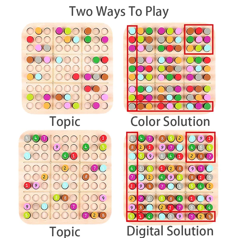 Montessori Wooden Color Sudoku Game