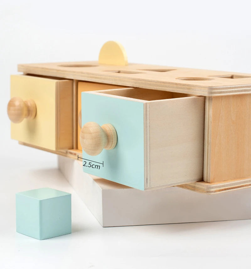 Montessori Wooden Toy Set - Object Permanence & Hammer Box