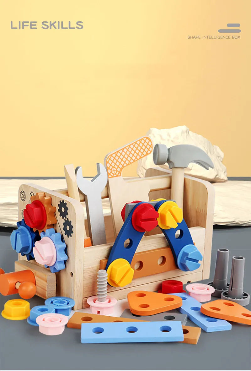Wooden Tool Set for Kids - Montessori Educational STEM Construction Toy