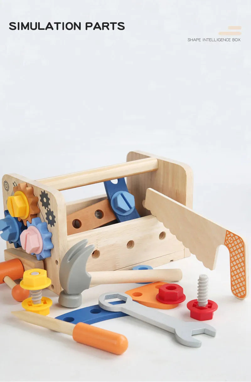 Wooden Tool Set for Kids - Montessori Educational STEM Construction Toy