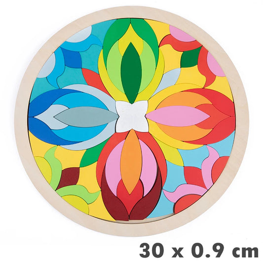 Montessori Rainbow Wooden Puzzle Toy - Educational Geometric Jigsaw Blocks