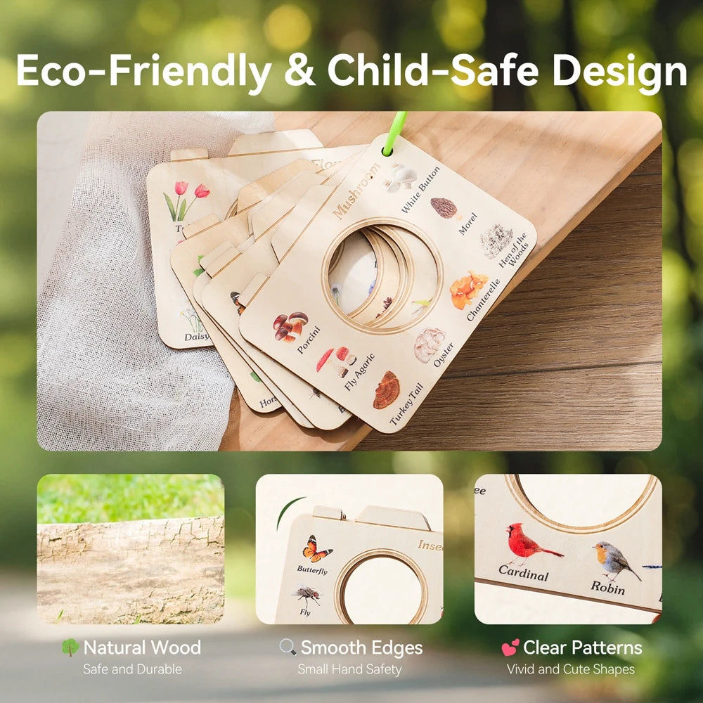 Montessori Wooden Cognitive Puzzle Book Toy for Babies & Kids