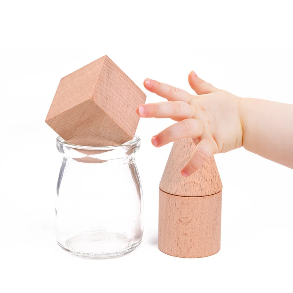 Montessori Wooden 3D Geometry Solid Blocks