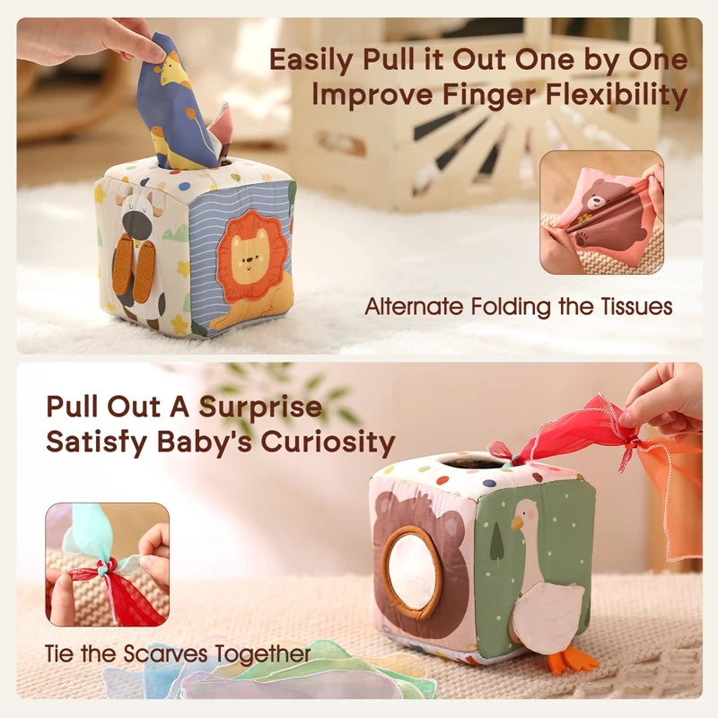 Baby Goose Cotton Tissue Box Busy Game