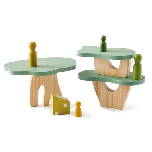 Montessori Wooden Forest Tree Building Blocks - Educational Kids Toy & Room Decor